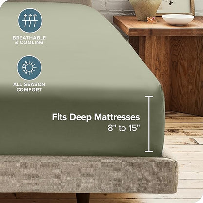 Bare Home 2-Pack Fitted Bottom Sheets Split King - Image 4