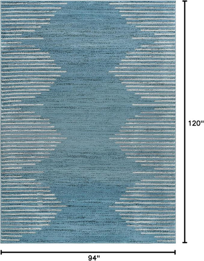 Rugshop Bohemian Stripe Stain Resistant High Traffic Living Room Kitchen - Image 2