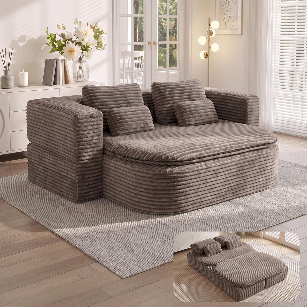 75'' Folding Sleeper Sofa Bed, Memory Foam Fold Out Couch, Boneless F...