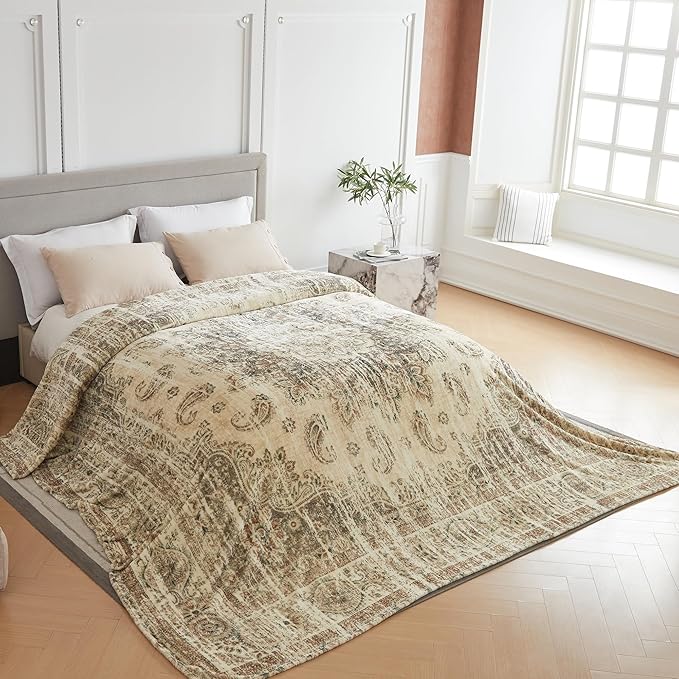 Oversized Vintage Pattern Blanket 120x120 Inches, Giant 10'x10' - Image 4