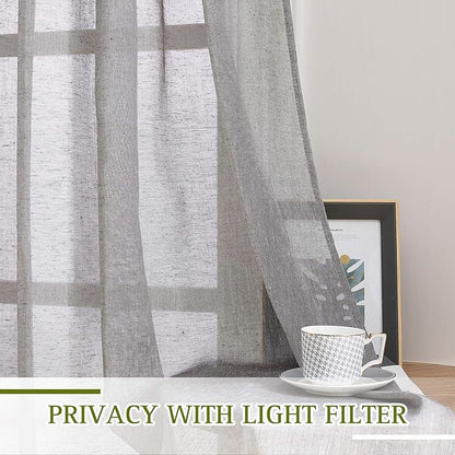 NICETOWN Sheer Curtains Flax Texture - Image 3