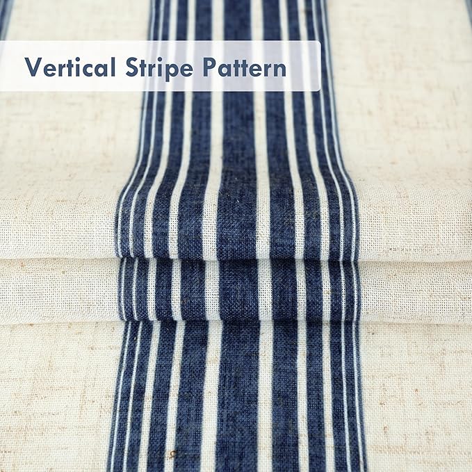DriftAway Farmhouse Vertical Striped Linen Blend Textured Light Filtering Semi - Image 7