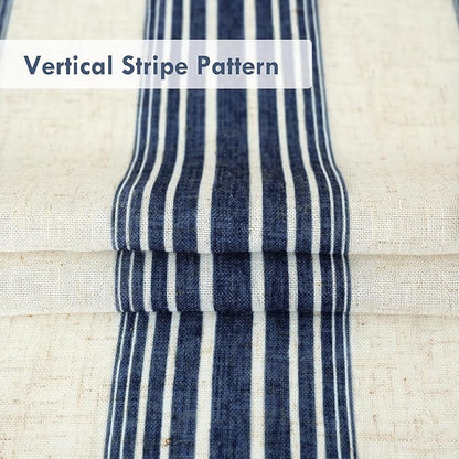 DriftAway Farmhouse Vertical Striped Linen Blend Textured Light Filtering Semi - Image 7