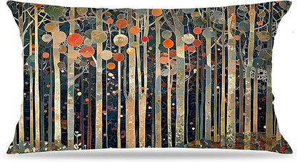 Rustic William Morris Inspired Autumn Forest Decor Pillow Covers 12x20 by Unknown