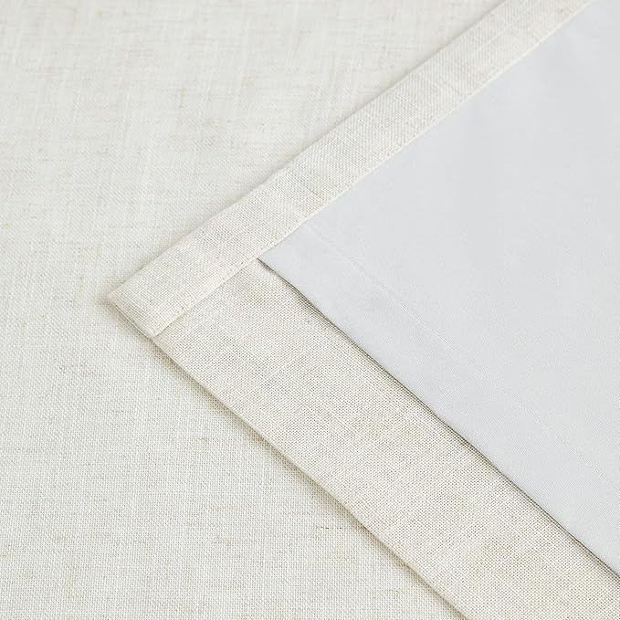 Vision Home Natural Pinch Pleated Full Blackout Curtains Linen Blended Room - Image 7