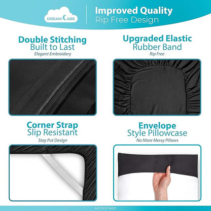 DREAMCARE Twin XL Sheet Sets – 3pcs Cooling Sheets – up to 15” Deep Pocket Twin - Image 6