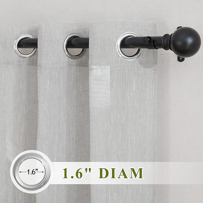 NICETOWN Linen Curtains 48 inch Length 2 Panels, Grommet Flax Semi Sheer Linen - Image 2