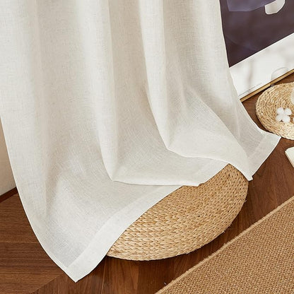 NICETOWN Linen Burlap Curtains for Windows 90 inch Length, Grommet Decorative - Image 7