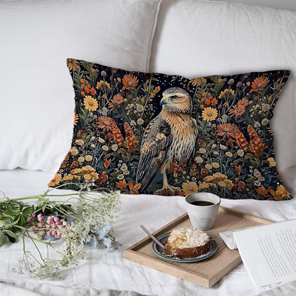 Boho Moody Eagle Floral Pillow Covers 12x20, Dark Academia Room Decor, Dark - Image 4