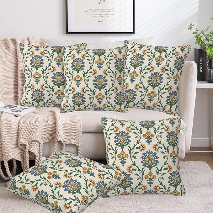 Vintage Floral Throw Pillow Cover Case Traditional Turkish Throw Pillows Set of - Image 6