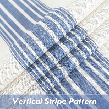 DriftAway Farmhouse Vertical Striped Linen Blend Textured Light Filtering Semi - Image 3