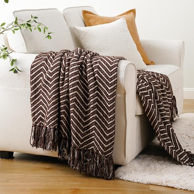 BATTILO HOME Chocolate Brown Throw Blanket - Image 2