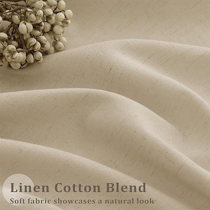 Beige Linen Pinch Pleat Curtains 84 Inches Long - Image 5