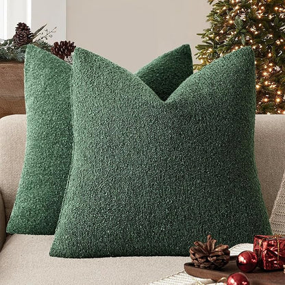 Foindtower Pack of 2 Textured Boucle Throw Pillow Covers Neutral Accent Solid by Foindtower
