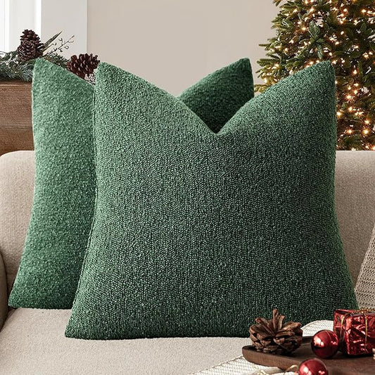 Foindtower Set of 2, Decorative Textured Boucle Throw Pillow Covers Accent by Foindtower