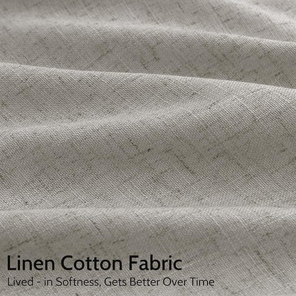 Nanspring Silver Grey Linen Curtains 63 Inches Length 2 Panels Set - Image 4