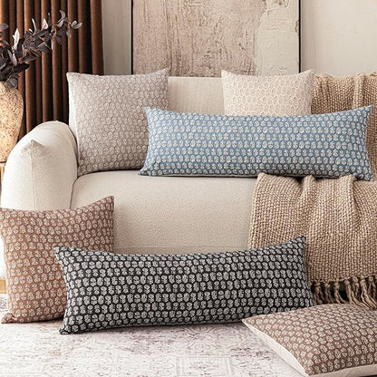 Foindtower Set of 2 Decorative Floral Body Lumbar Throw Pillow Covers Neutral - Image 7