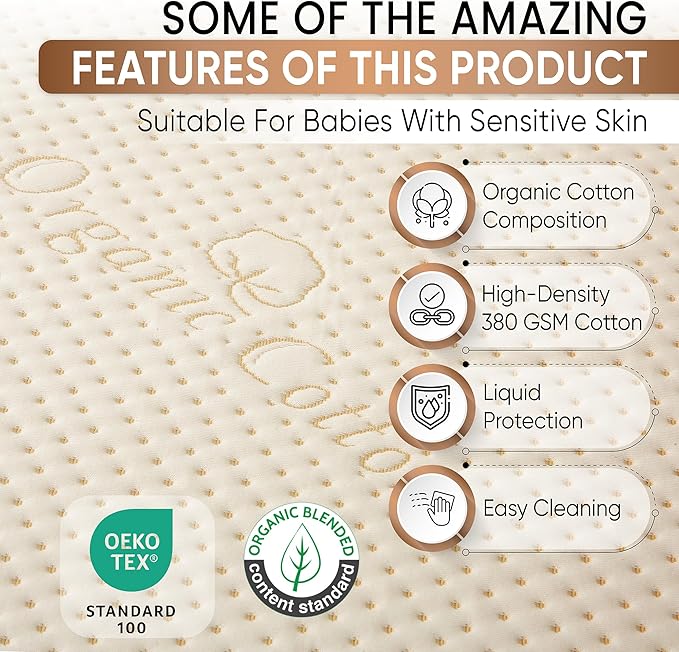 Crib Luxury Organic Cotton Mattress Protector - Image 3
