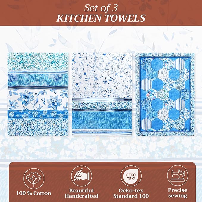 Maison d' Hermine Kitchen Towels Set of 3 100% Cotton 27.50" x 20" Reusable - Image 2