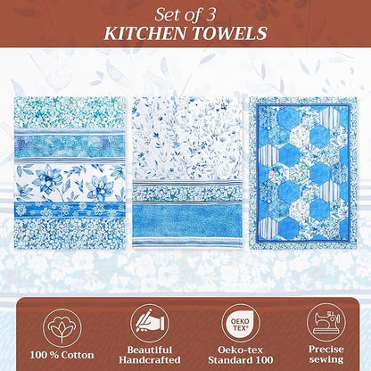 Maison d' Hermine Kitchen Towels Set of 3 100% Cotton 27.50" x 20" Reusable - Image 2