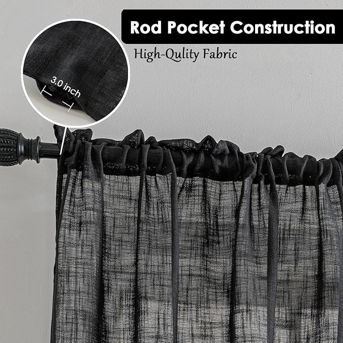 Beda Home Tassel Linen Textured Swag Valances - Image 2