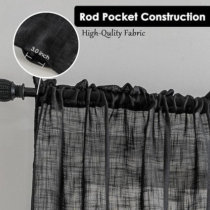 Beda Home Tassel Linen Textured Swag Valances - Image 2