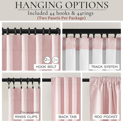 Cute Baby Pink Extra Wide Curtains 70 Inches Wide - Image 4