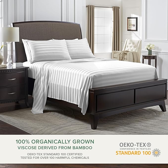 Pure Bamboo King Sheets, Genuine 100% Organic Viscose Derived from Bamboo Bed - Image 2