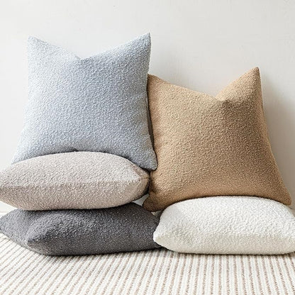 Foindtower Pack of 2 Modern Textured Boucle Throw Pillow Covers Accent Solid - Image 6