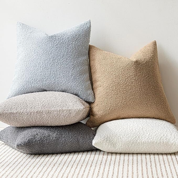 Foindtower Set of 2, Decorative Textured Boucle Throw Pillow Covers Accent - Image 6