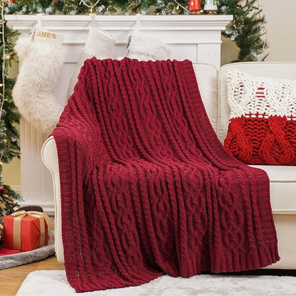 Battilo Christmas Dark Red Throw Blanket - Image 3