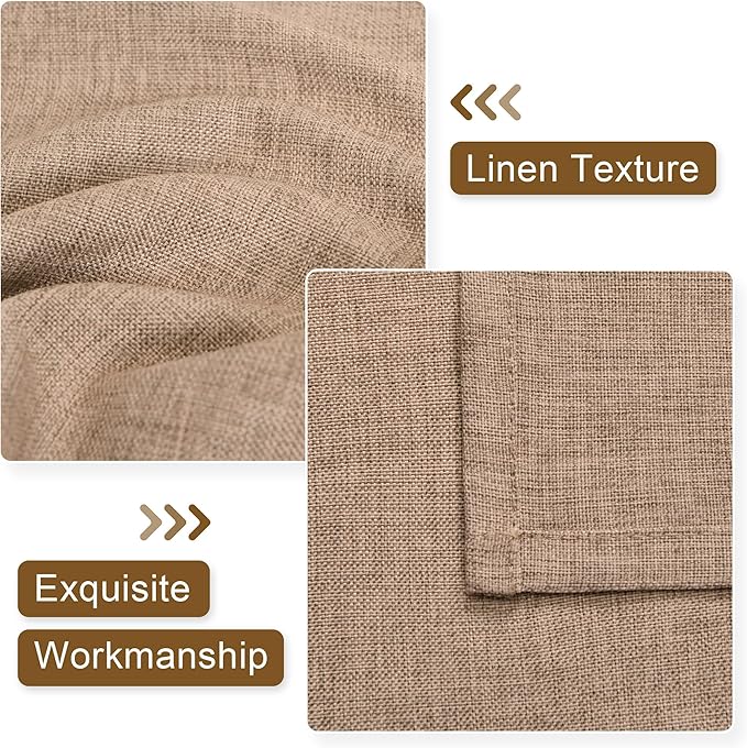 Hiasan Window Valance Curtains Rod Pocket Light Filtering Faux Linen Valance - Image 2