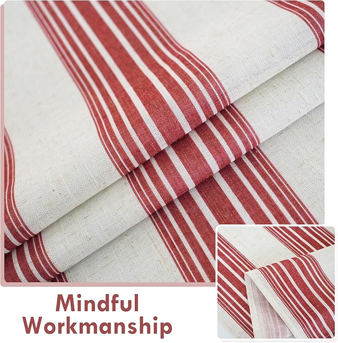 DriftAway Farmhouse Vertical Striped Linen Blend Textured Light Filtering Semi - Image 5