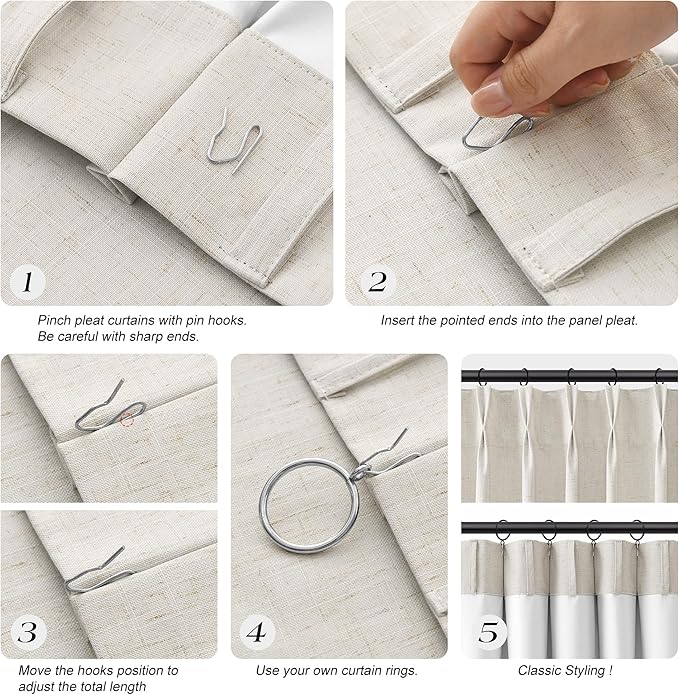 102 Inch Long Blackout Curtains 2 Panel Set - Image 6