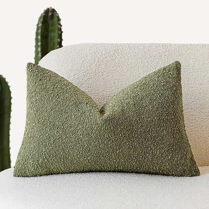 Foindtower Textured Boucle Throw Pillow Covers Accent Solid Lumbar Pillow Cases by Foindtower