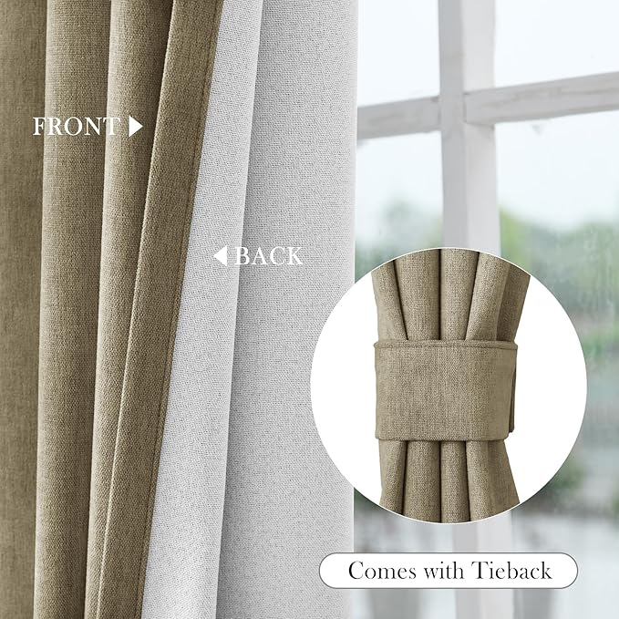 Macochico 100% Blackout Curtains Luxury Chenille Curtains - Image 6