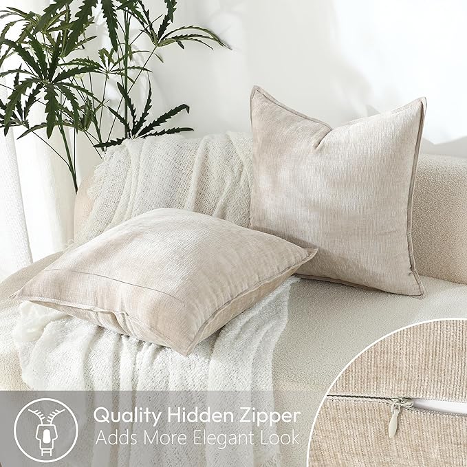 Stellhome Pack of 2 Soft Textured Throw Decorative Pillow Covers Square Accent - Image 4