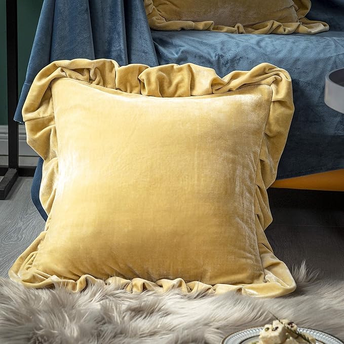 Velvet Throw Pillow Cover Soft Decorative Luxurious Solid Square Cushion Case - Image 2