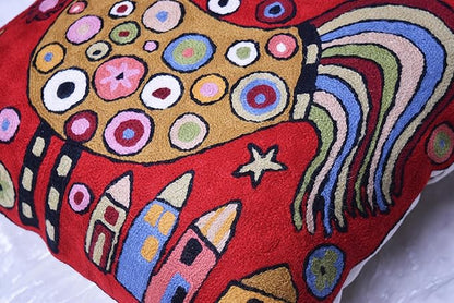 Red Rooster Throw Pillow Cover Karla Gerard Floral Pillowcase Floral Chair - Image 6