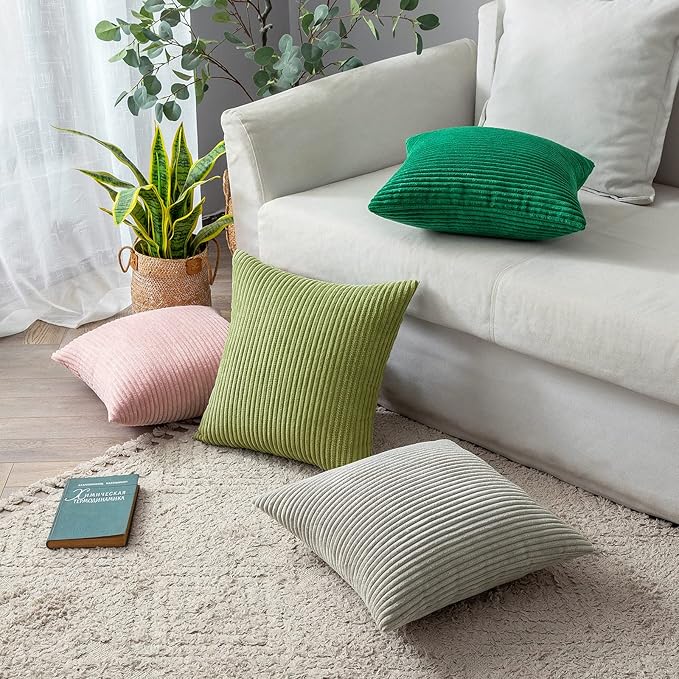 MIULEE Pack of 2 Pillow Covers Soft Soild Decorative Square Throw Pillow Covers - Image 5