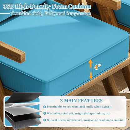 Outdoor Seat Cushion Set 22 L × 24 W × 5 H Inch Waterproof & Fade Resistant - Image 3