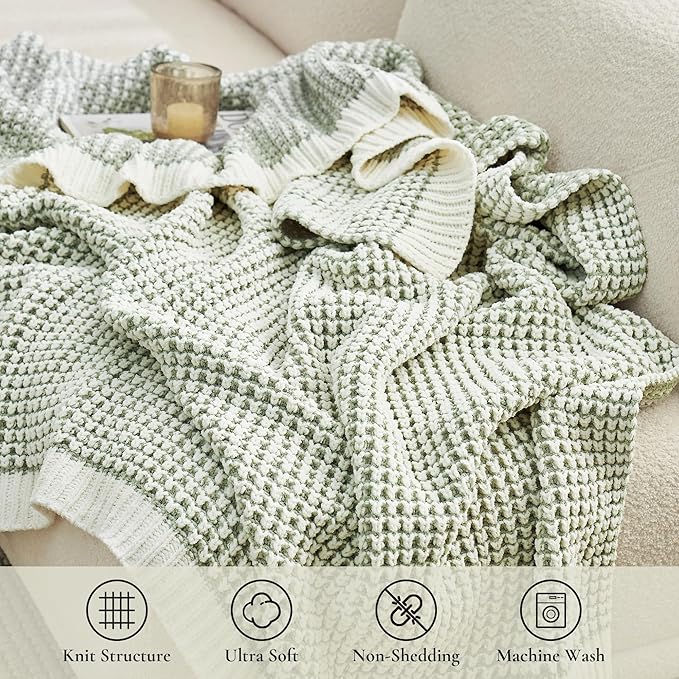 Amélie Home Waffle Chenille Throw Blanket - Image 4