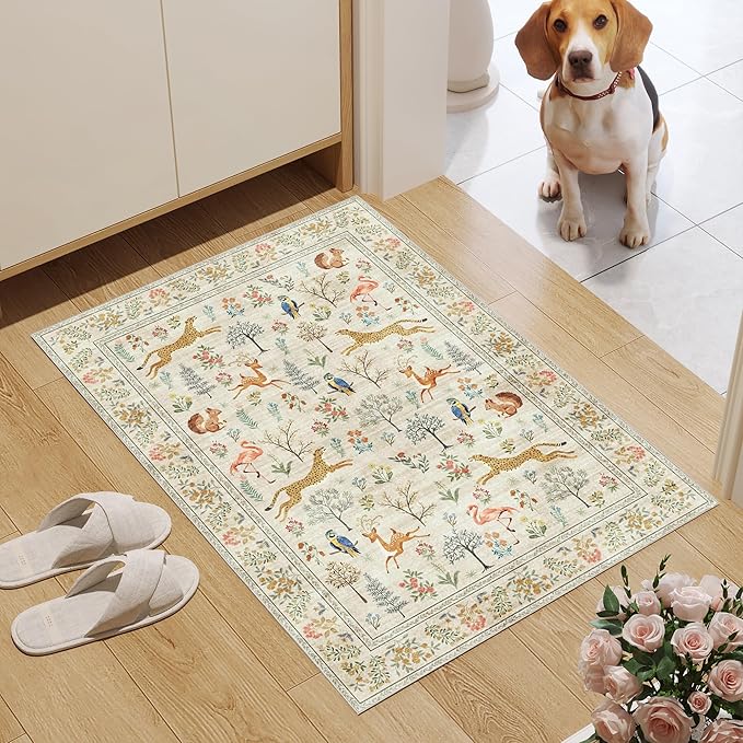 DUKINO 2x3 Rug, Washable Animal Rugs - Image 2