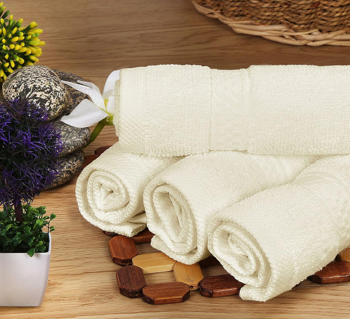 utopia towels 8 piece majestic plush luxury towel on a desk or shelf