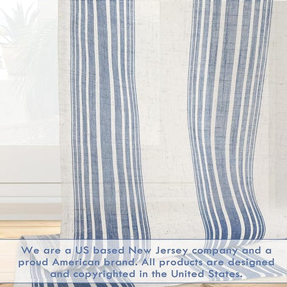DriftAway Farmhouse Vertical Striped Linen Blend Textured Light Filtering Semi - Image 5