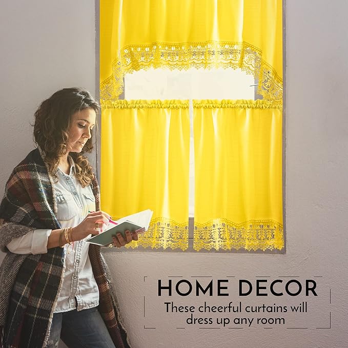 American Linen Café Curtains for Kitchen, Bathroom Curtains - Image 4