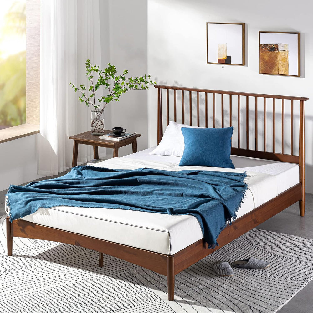 ZINUS Linda Mid Century Wood Platform Bed Frame, Solid Wood Foundation, Wood ...