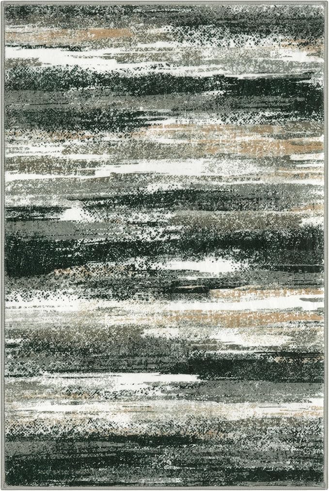 Modern Abstract Entryway Rug Indoor 2x3 Washable Rug Non-Slip Soft Small Area - Image 9