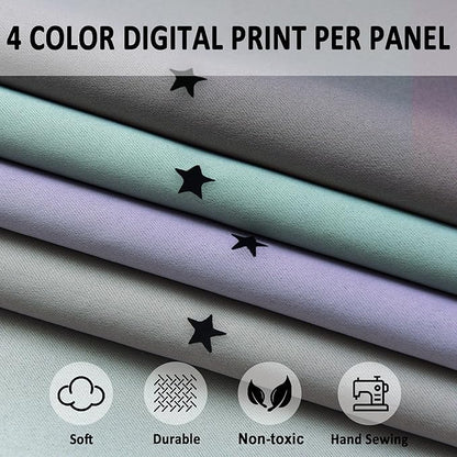 Kinryb Christmas Overlay Star Cut Out Colorful Kids Curtains - Image 9