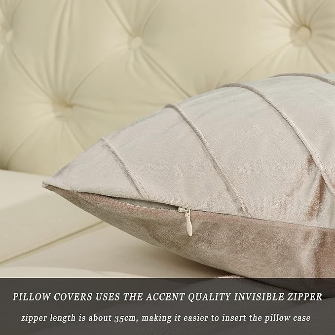 GIGIZAZA Decorative Velvet Pillow Covers 20x20, Living Room Square Cushion - Image 3